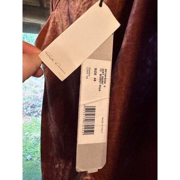 Rick Owens Larry F/W 19 Burnt Pink Velvet Dirt Skirt w Thigh Slits Made in Italy - Picture 10 of 13